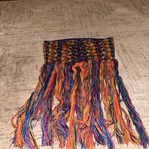 Colorful Geometric Fringe Scarf